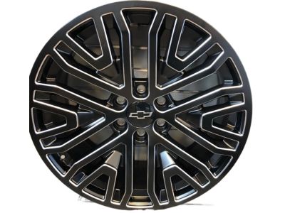 GM 22x9-Inch Aluminum 6-Split-Spoke Wheel in Low Gloss Black with Machined Accents 84799390