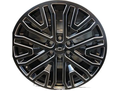 GM 22x9-Inch Aluminum 6-Split-Spoke Wheel in Low Gloss Black with Machined Accents 84799390