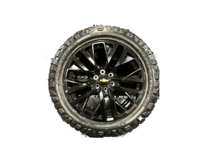 GM 22x9-Inch Aluminum 5-Split-Spoke Wheel in High Gloss Black 84799395
