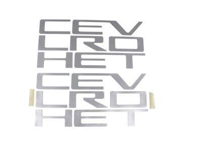 GM CHEVROLET Tailgate Lettering Decal in Silver Vinyl 84892029