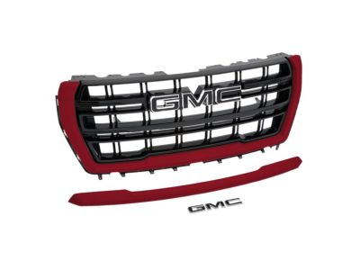 GM Grille in Black with Cayenne Red Tintcoat Surround and GMC Logo (not for use on Denali models) 84960266