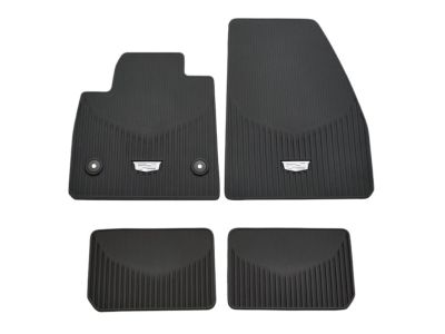 84988006 GM First- and Second-Row Premium All-Weather Floor Mats in Jet Black with Cadillac Logo Product Photo 1 of 5