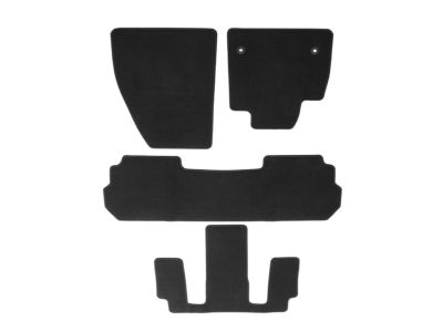 GM First-, Second- and Third-Row Carpeted Floor Mats in Jet Black (For Models with Second-Row Captain's Chairs) 86773657