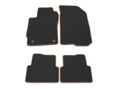 GM Front and Rear Carpeted Floor Mats in Black with Brick Edging 95903747