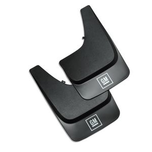 GM Splash Guards - Flat with Contour,Rear Set,Note:GM Logo,Black 12497443