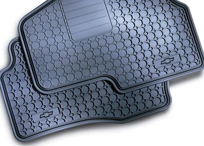 GM Floor Mats - Premium All Weather,Front,Note:Bowtie Logo,Gray 12499327