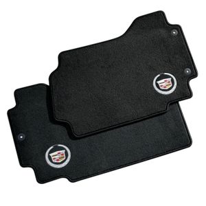 GM Floor Mats - Premium Carpet,Front,Note:Wreath and Crest Logo. Ebony 17800490