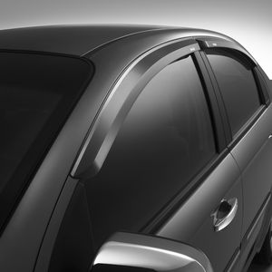 GM Front and Rear Tape-On Side Door Window Weather Deflector Set in Smoke Black 89021835