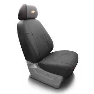 GM Front Seat Cover Set in Ebony with Bowtie Logo 19214004
