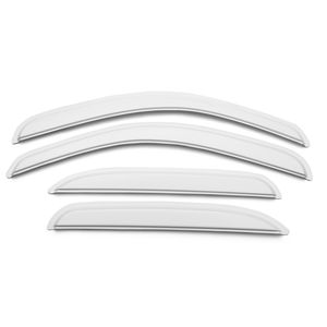 GM Front and Rear Tape-On Side Door Window Weather Deflector Set in White 12499492