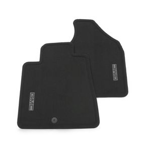 GM Front Carpeted Floor Mats in Ebony with GMC Logo 19201660