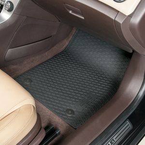 GM Front and Rear All-Weather Floor Mats in Black with Bowtie Logo 84053730