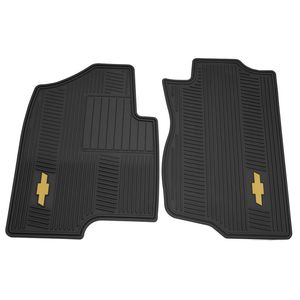 GM 12499639 Front All-Weather Floor Mats in Ebony with Gold Bowtie Logo 12499639 GM Front All-Weather Floor Mats in Ebony with Gold Bowtie Logo Product Photo 1 of 4