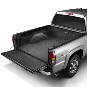 GM Gray Carpet Truck Bed Liner with Silver Colored GMC Logo and Fasteners 17802564