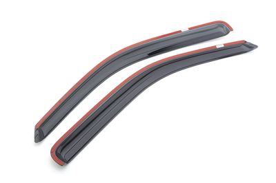 GM Front Tape-On Side Door Window Weather Deflectors in Smoke Black 12499360