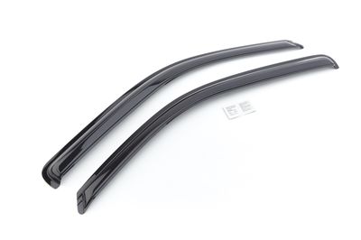 GM Front Tape-On Side Door Window Weather Deflectors in Smoke Black 12499360