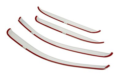 GM Front and Rear Tape-On Side Door Window Weather Deflector Set in White 12499492