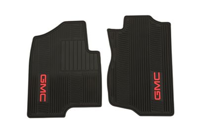 GM Front All-Weather Floor Mats in Ebony with Red GMC Logo 12499644