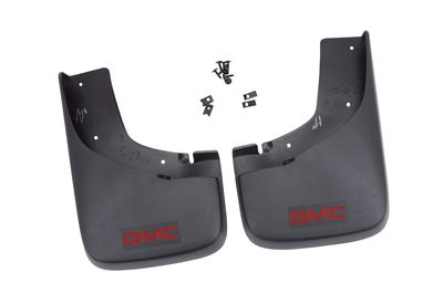 GM Rear Molded Splash Guards in Gray with GMC Logo 12499685