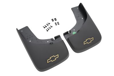 GM Rear Molded Splash Guards in Gray with Bowtie Logo 12499693