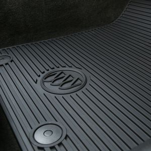 GM Front and Rear All-Weather Floor Mats in Black with Buick Logo 22986345