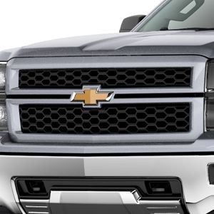 GM Grille in Black with Switchblade Silver Surround and Bowtie Logo 23235958