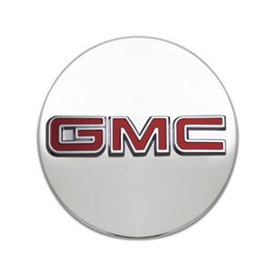 GM Center Cap in Brushed Aluminum with Red GMC Logo 19351700