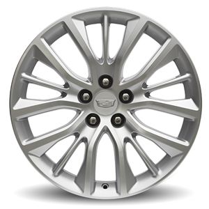 GM 19x9-Inch Aluminum 5-Split-Spoke Rear Wheel in Machined Face Ultra Bright Finish 23345959