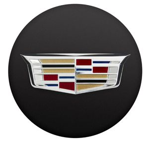 GM Center Cap in Black with Multicolored Cadillac Logo 19352590