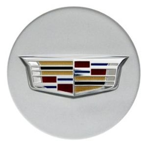 GM Center Cap in Sterling Silver with Multicolored Cadillac Logo 19351813