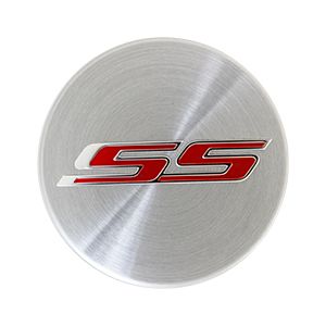 GM Center Cap in Brushed Aluminum with Red SS Logo 19351757