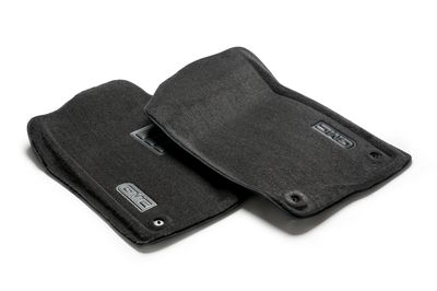 GM Front Carpeted Floor Mats in Ebony with GMC Logo 17800403