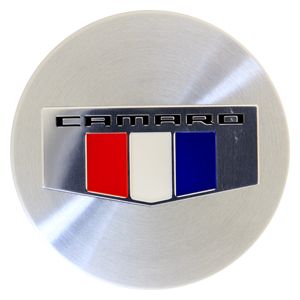 GM Center Cap in Brushed Aluminum with Camaro Script 19352505