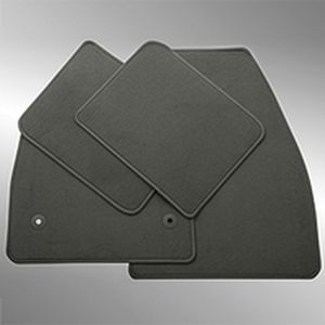 GM Front and Rear Carpet Floor Mats in Gray with Retainers 23359317
