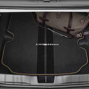 GM Cargo Area Carpeted Mat in Black with Kalahari Stitching and Camaro Script for Coupe Models 23507996