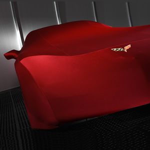 GM Premium Indoor Car Cover in Red with Z06 Logo 19158375