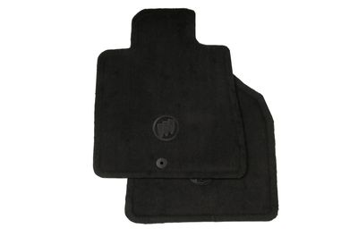 GM Front Carpeted Floor Mats in Ebony with Buick Logo 19201664