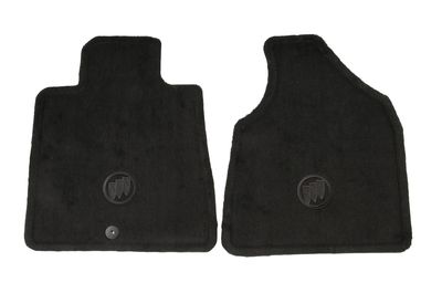 GM Front Carpeted Floor Mats in Ebony with Buick Logo 19201664