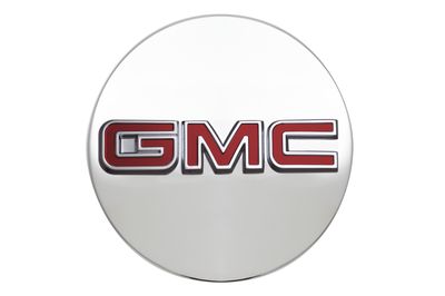GM Center Cap in Brushed Aluminum with Red GMC Logo 19351700