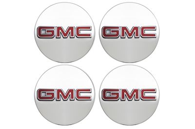 GM Center Cap in Brushed Aluminum with Red GMC Logo 19351700