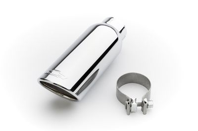 GM Stainless Steel Angle-Cut Single-Wall Exhaust Tip with Bowtie Logo 22799810
