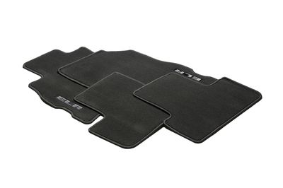 GM Front and Rear Premium Carpeted Floor Mats in Black with ELR Logo 22942455