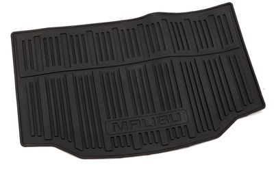 GM Cargo Area All-Weather Mat in Black and Malibu Logo 22988695