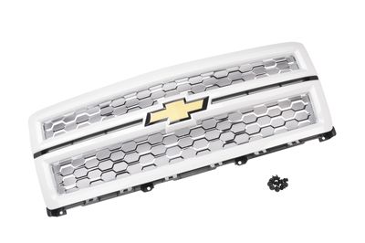 GM Grille in Chrome with Olympic White Surround and Bowtie Logo 23194168
