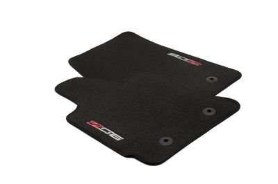 GM Front Premium Carpeted Floor Mats in Jet Black with Z06 Logo 23476280