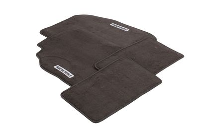 GM Front and Rear Carpeted Floor Mats in Ebony with Malibu Logo 25965045