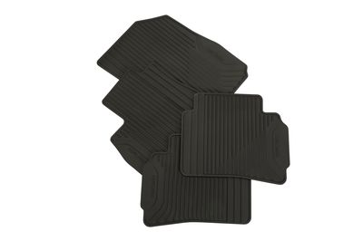 GM Front and Rear Premium All-Weather Floor Mats in Jet Black with Malibu Script 84038940