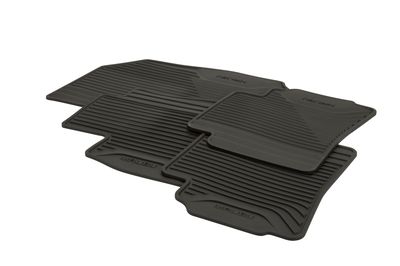 GM Front and Rear Premium All-Weather Floor Mats in Jet Black with Malibu Script 84038940