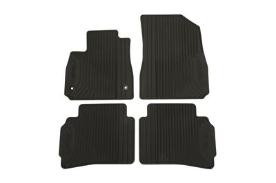 GM Front and Rear Premium All-Weather Floor Mats in Jet Black with Malibu Script 84038940