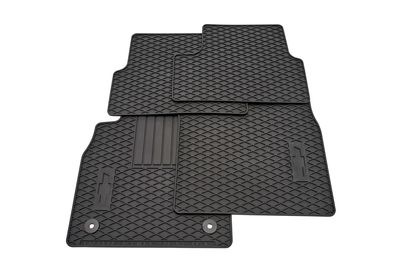 GM Front and Rear All-Weather Floor Mats in Black with Bowtie Logo 84053730